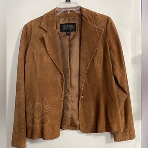 Wilsons Leather Tan Embroidered Women's Blazer